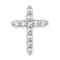 Rhodium Over 10k White Gold 0.50 ctw Diamond Cross Chain Slide Pendant