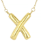 Bold X Design Gold Chain Necklace In 10K Gold