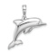 Rhodium Over 14k White Gold 3D Puffed Dolphin Pendant