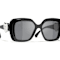 Chanel Black Square Frame with "CC" Heart / Gray Polarized
Lenses Sunglasses