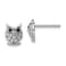 Rhodium Over Sterling Silver Black and White Cubic Zirconia Owl Post Earrings