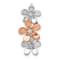 14k Rose Gold and White Gold Diamond Three Flower Chain Slide
