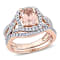 Morganite and Diamond 10K Rose Gold Ring 1.57ctw