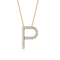 Lab-Grown Diamond Initial P Necklace In 14K Gold Over Sterling Silver 0.50ctw