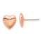 14k Rose Gold Polished Puffed Heart Stud Earrings
