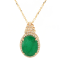 6.31 Ctw Emerald and 0.34 Ctw White Diamond Pendant in 14K YG