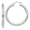 Rhodium Over 14k White Gold 1 9/16" Polished Tube Hoop Earrings