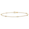 14K Yellow Gold Polished CZ Station 9-inch Plus 1-inch Extension Anklet