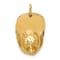 14k Yellow Gold Textured Large Fireman's Hat Charm Pendant