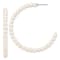 Rhodium Over Sterling Silver 4-5mm Round Freshwater Cultured Pearl Post
C-Hoop Earrings