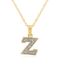 White Diamond Accent 10k Yellow Gold Z Initial Pendant With 18” Rope Chain