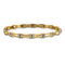 14k Yellow Gold and Rhodium Over 14k Yellow Gold Diamond Bamboo Design Bracelet