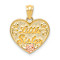 14k Yellow Gold and 14k Rose Gold Diamond-Cut Textured LITTLE SISTER
Heart Pendant