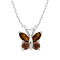 Red Garnet Sterling Silver Butterfly Pendant With Chain 0.55ctw