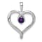 Rhodium Over 14k White Gold Amethyst Heart Pendant