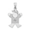 Rhodium Over 14k White Gold Diamond Kid Pendant