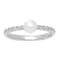 5-5.5mm Round White Freshwater Pearl with 0.14ctw White Sapphire
Sterling Silver Ring