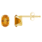 6x4mm Oval Citrine 10k Yellow Gold Stud Earrings