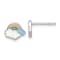 Rhodium Over Sterling Silver Enamel Rainbow Children's Post Earrings