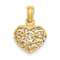 10K Yellow Gold 3D Diamond-Cut Mini Puffed Heart Charm