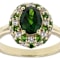 Chrome Diopside Oval Halo And White Zircon Ring In 18K Gold Over
Sterling Silver 1.85ctw