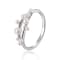 Pearl Cluster Rhodium Over Sterling Silver Ring