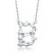 Initial B Mixed Cut CZ Pendant Necklace In Sterling Silver 18 Inch