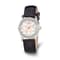 Charles Hubert Ladies Crystal Bezel Black Leather Watch