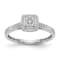 Rhodium Over 14K White Gold Lab Grown Diamond Cluster Engagement Ring 0.202ctw