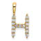 14K Yellow Gold Lab Grown Diamond Letter H Initial Pendant