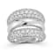 Rachel Zoe CZ Triple Dome Stacked Ring in Rhodium Over Sterling Silver