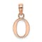 14k Rose Gold Polished Block Letter O Initial Pendant