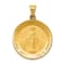 14k Yellow Gold Satin Miraculous Medal Pendant