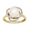 8mm Round White Freshwater Pearl and 0.13ctw Diamond 10K Yellow Gold
Swirl Halo Ring