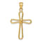 14k Yellow Gold Polished Rounded Cross with X Center Pendant