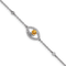 Rhodium Over 14k White Gold Polished Diamond and Citrine Bracelet