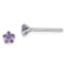 Sterling Silver Rhodium-plated Purple CZ Star Children's Stud Earrings