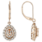 Morganite Pear And White Zircon Earrings In 18K Rose Gold Over Sterling
Silver 2.02ctw