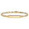 14k Yellow Gold and Rhodium Over 14k Yellow Gold Pavé Figaro Link ID Bracelet