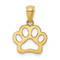 14K Yellow Gold Dog Paw Pendant