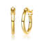 Polished Hoop Earrings In 14K Gold Over Sterling Silver