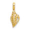 10K Yellow Gold Textured Mini Conch Shell Charm