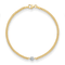 14K Yellow Gold with White Rhodium Diamond Curb 7.25-inch Bracelet 0.10ctw