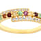 Multi-Garnet And White Zircon Ring In 18K Gold Over Sterling Silver 0.72ctw