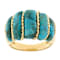 Turquoise Free-Form Dome Ring In 18K Gold Over Sterling Silver