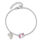 Rhodium Over Sterling Silver Enamel Unicorn and Rainbow with 1-inch
Extension Children's Bracelet
