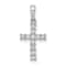 Rhodium Over 14K White Gold 1/20ct. Diamond Latin Cross Pendant