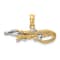 14k Two-tone Gold 2D Textured Alligator Charm