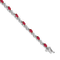 Rhodium Over 14k White Gold Diamond and Ruby Bracelet