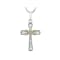 Moissanite platineve and 14k yellow gold over sterling silver cross
pendant .38ctw DEW.